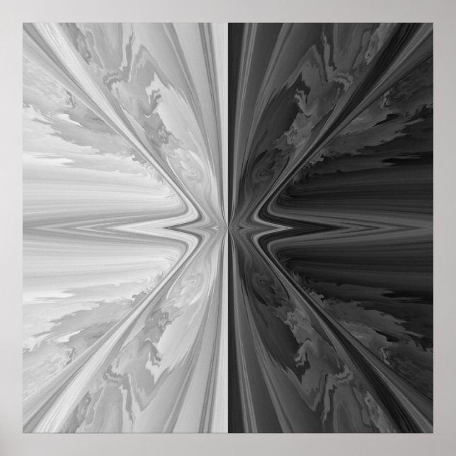 Poster Pierre noire et Marbre blanc Ying Yang (Devant)