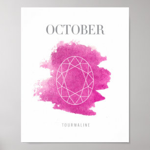 Poster Pierre porte-bonheur octobre de Tourmaline