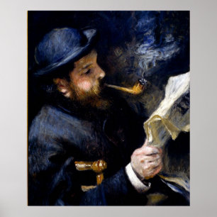 Poster Pierre Renoir - Claude Monet lisant un journal