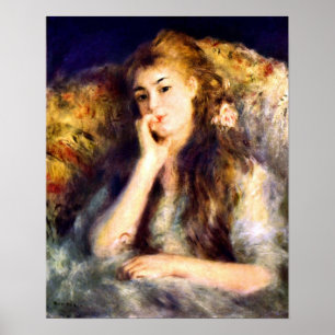 Poster Pierre Renoir - portrait d'une fille dans les