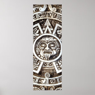 Poster Pierre sculptée Mayan Aztec MesoAmerican Sun Calen