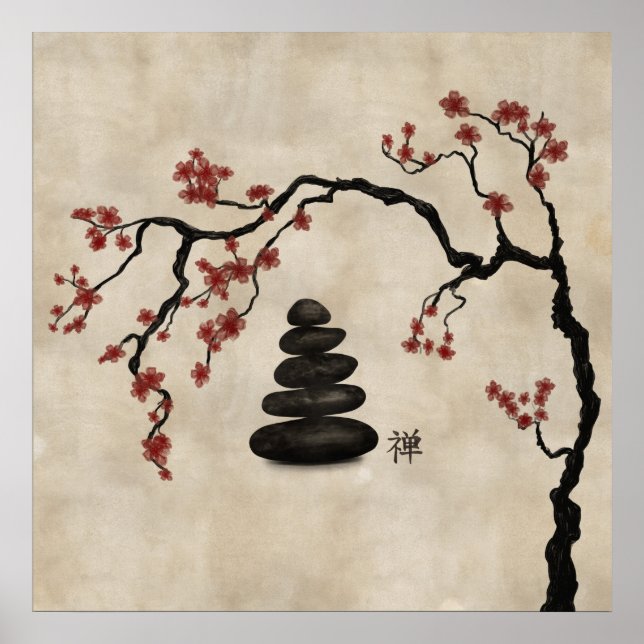 Poster Pierre Zen Sakura Tree (Devant)