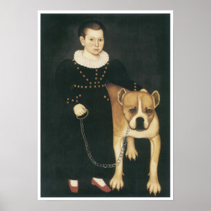 Poster Pierrepont Edward Lacey et son chien, canon, 1832