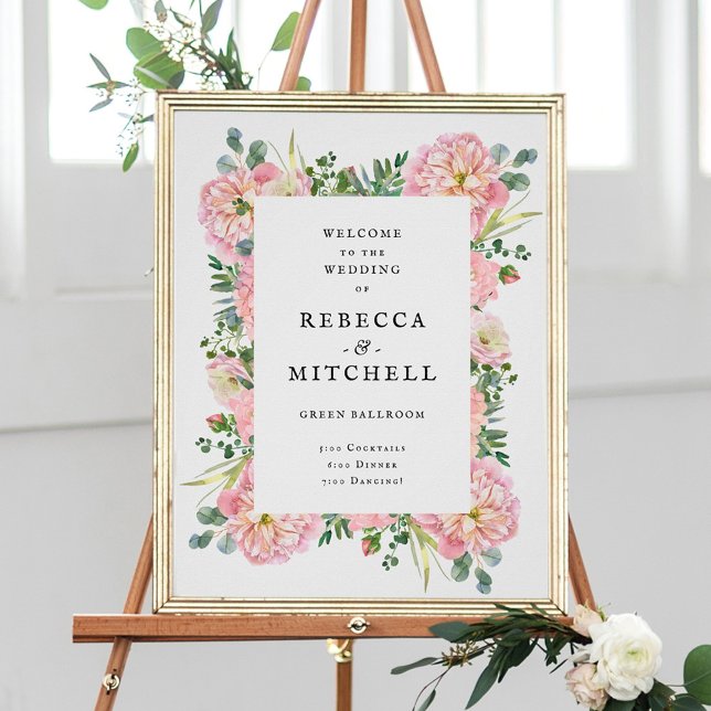 Poster Pierres blanches Hydrangea Eucalyptus Mariage Bien (Créateur téléchargé)