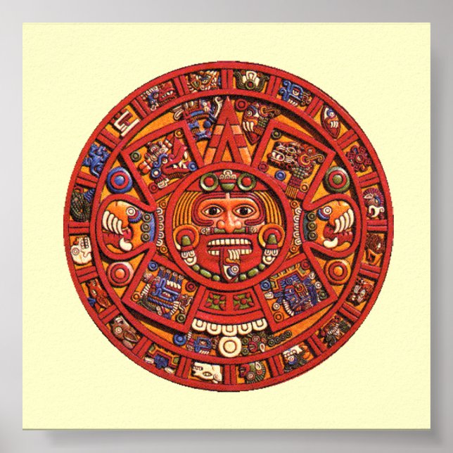 Poster Pierres Calendrier Aztec - affiche/impression (Devant)