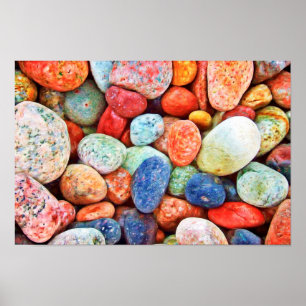 Poster Pierres colorées - Rivière Rocks Peinture