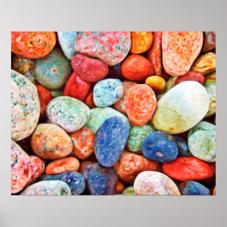 Poster Pierres colorées - Rivière Rocks Peinture