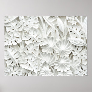 Poster Pierres en motif feuille et fleur