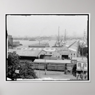 Poster Pierres Holland-America Line, Hoboken, N.J. c1905