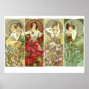 Poster Pierres précieuses Art Nouveau par Alphonse Mucha