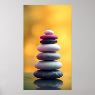Poster Pierres Spirituelles Zen Géométrique Pierres De De