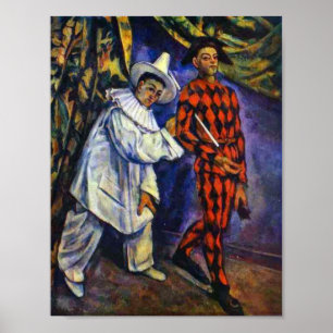 Poster Pierrot and Harlequin by Paul Cezanne