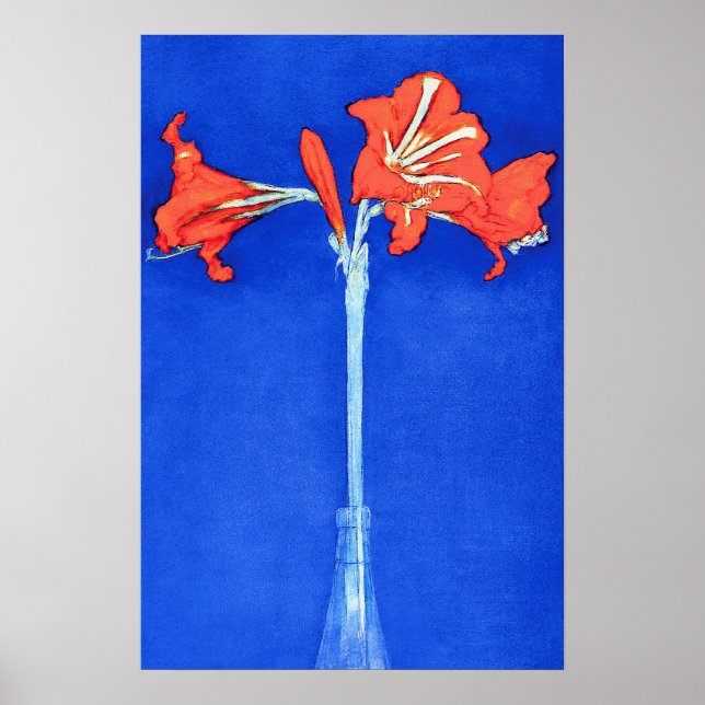 Poster Piet Mondrian - Amaryllis Peinture aux Fleurs (Devant)