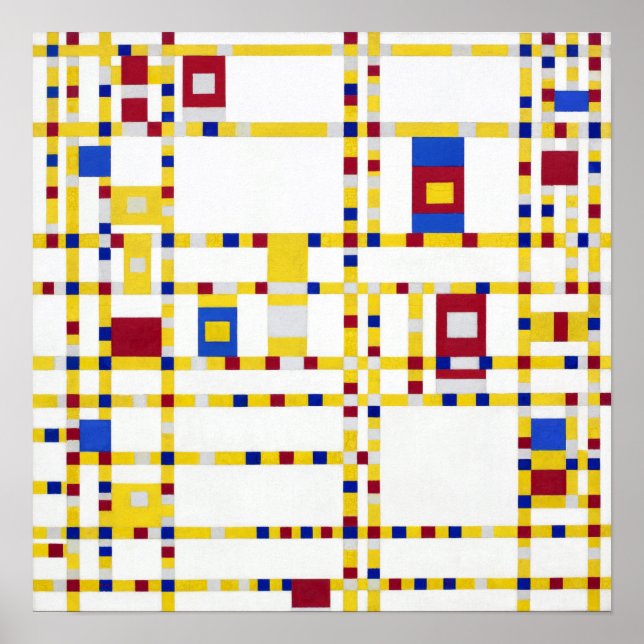 Poster Piet Mondrian Broadway Boogie Woogie (Devant)