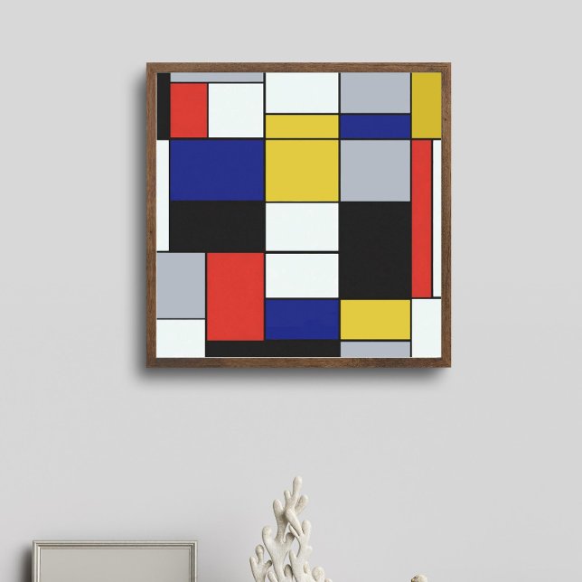 Poster Piet Mondrian - Composition Abstrait géométrique (Créateur téléchargé)