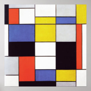Poster Piet Mondrian Composition Art Abstrait Géométrique