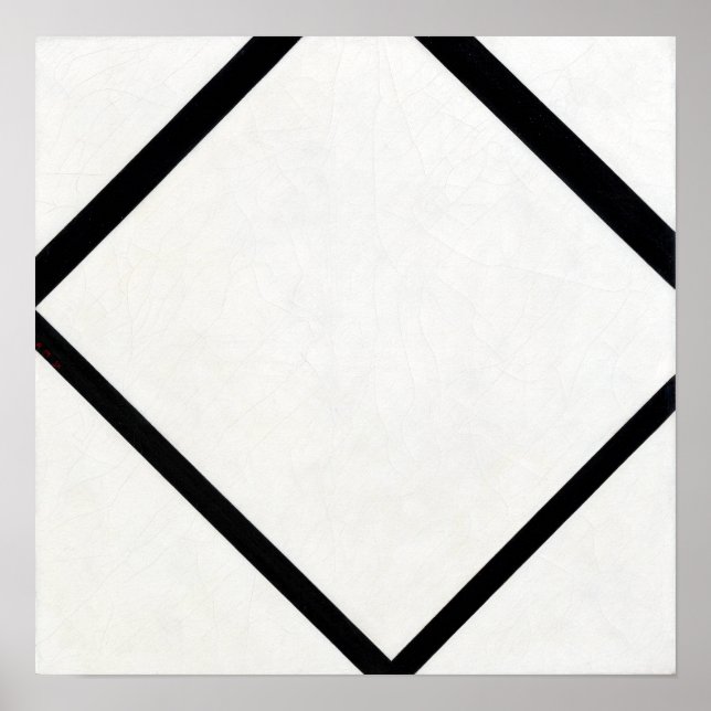 Poster Piet Mondrian Composition No 1 Lozenge avec quatre (Devant)