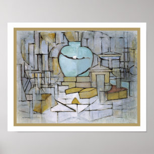 Poster Piet Mondrian - Vie Toujours Avec Pot De Gingembre