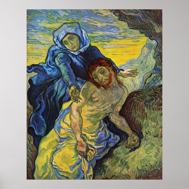 Poster Pieta, Vincent van Gogh (Devant)