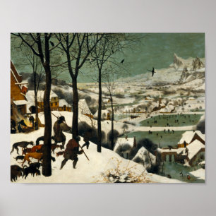 Poster Pieter Bruegel l'Ancien - Chasseurs dans la neige