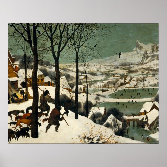 Poster Pieter Bruegel l'Ancien - Chasseurs dans la neige (Devant)