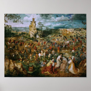 Poster Pieter Bruegel l'Ancien-La Procession pour le Calv