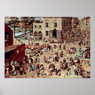 Poster Pieter Bruegel l'Ancien - Les jeux pour enfants