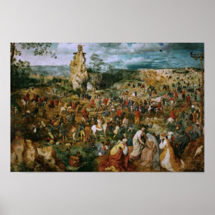 Poster Pieter Bruegel le cortège d'Aîné-Le vers le