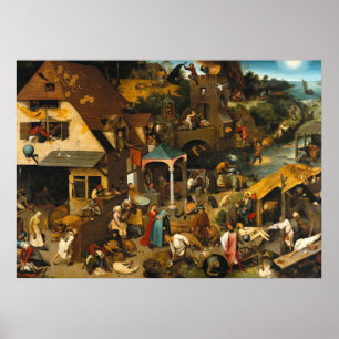 Poster Pieter Bruegel les proverbes plus anciens de