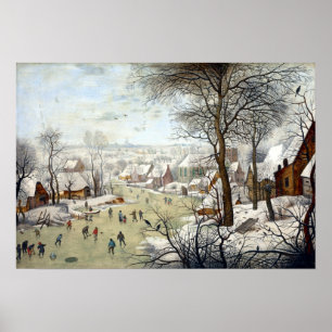 Poster Pieter Brueghel le paysage hivernal plus jeune