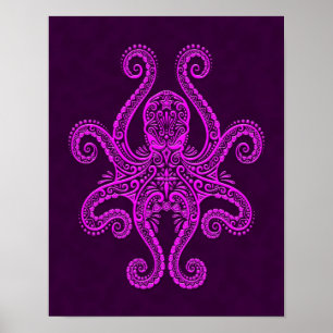 Poster Pieuvre violette complexe