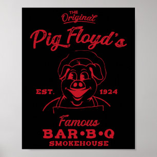 Poster Pig Floyd's célèbre Byr-b-q Smokehouse Funny Bbq B