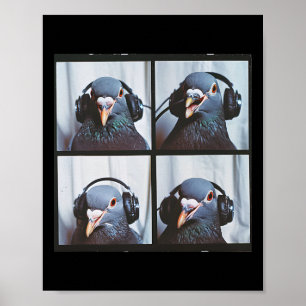 Poster Pigeon mignon Visage Autisme Sensoriel Oiseau Auti