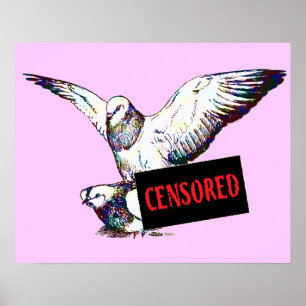 Poster Pigeons Mating:  Censored!