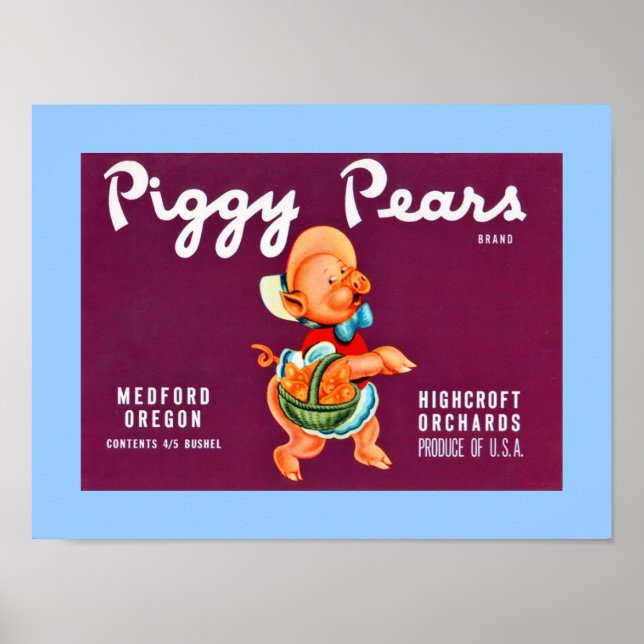Poster Piggy Pears (Devant)