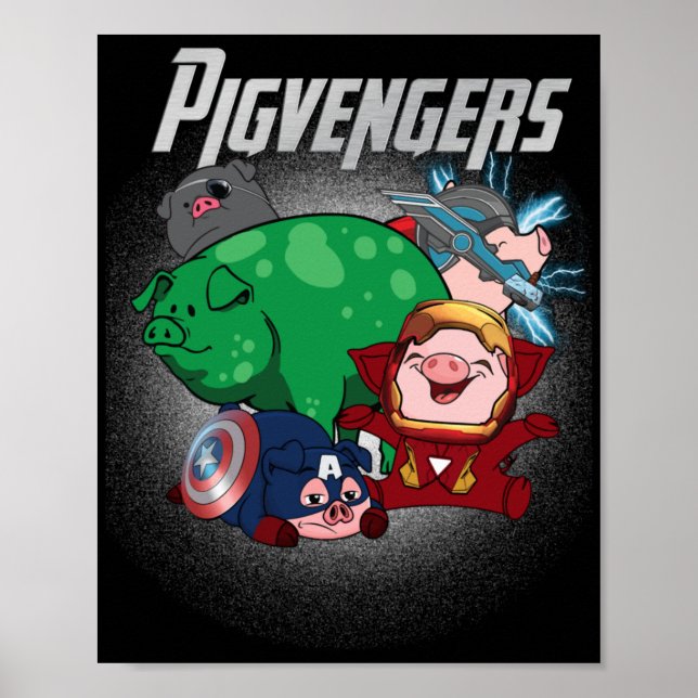 Poster Pigvengers Assembler Super Animal Hero Pig Amateur (Devant)
