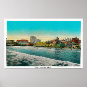 Poster Pike Front et Long Beach, Californie
