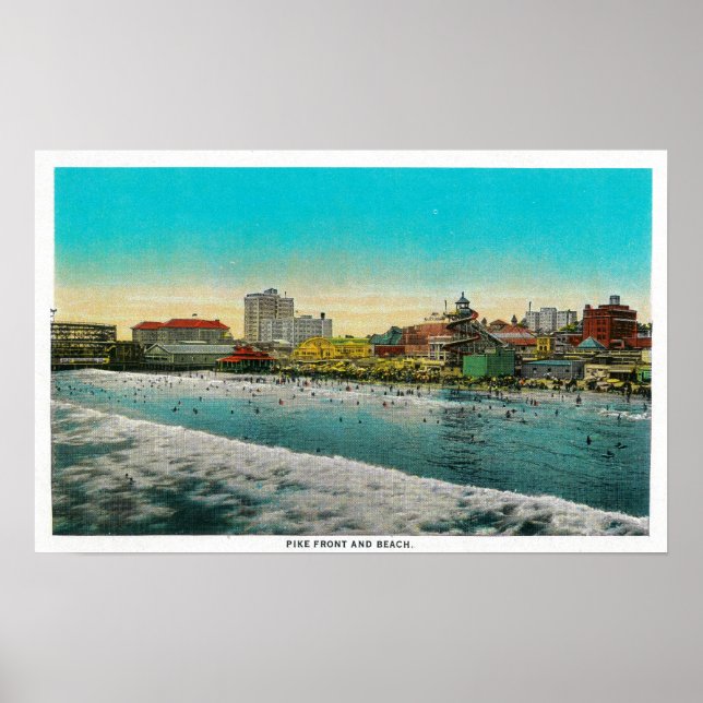 Poster Pike Front et Long Beach, Californie (Devant)