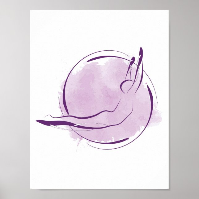 Poster Pilates de plongée de cygne Pose Pilates minimaux  (Devant)
