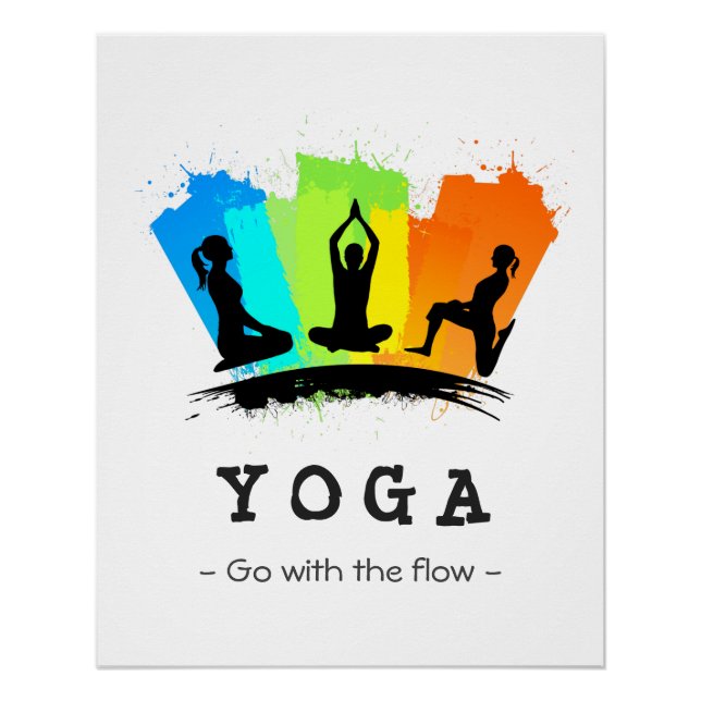 Poster Pilates élégants et colorés Exercice YOGA (Devant)