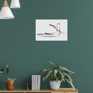 Poster Pilates Pose Railing sur le réformateur