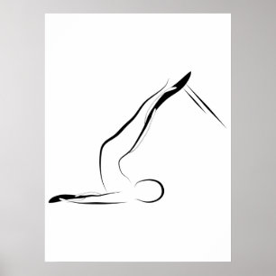 Poster Pilates Pose une épine courte sur le réformateur