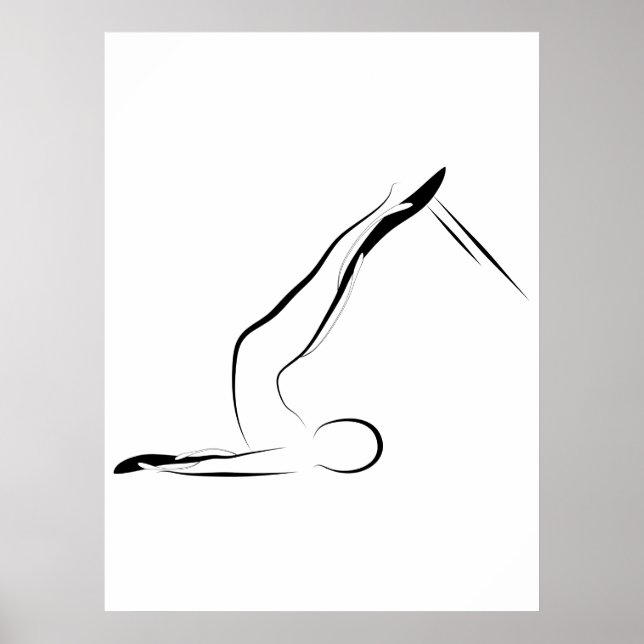 Poster Pilates Pose une épine courte sur le réformateur (Devant)