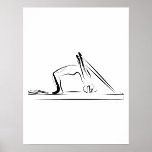 Poster Pilates - tête de tête sur l'affiche du réformateu
