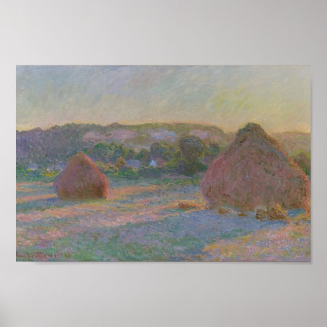 Poster Pile de blé (Claude Monet) (Devant)