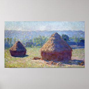 Poster Pile de blé (fin de l'été), Monet