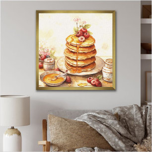 Poster Pile vintage Pancakes Retro Kitchen Wall Art