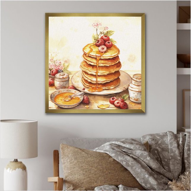Poster Pile vintage Pancakes Retro Kitchen Wall Art (Créateur téléchargé)