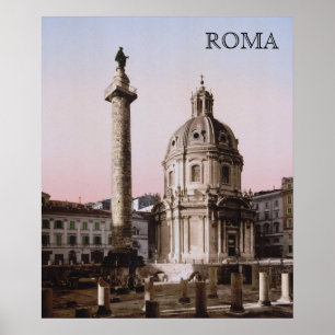 Poster Pilier de Trajan à Rome (vers 1900)