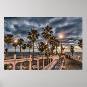 Poster Pilier d'Oceanside au coucher du soleil